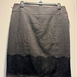NWT BROWNISH BLACK SKIRT WITH LACE BOTTOM